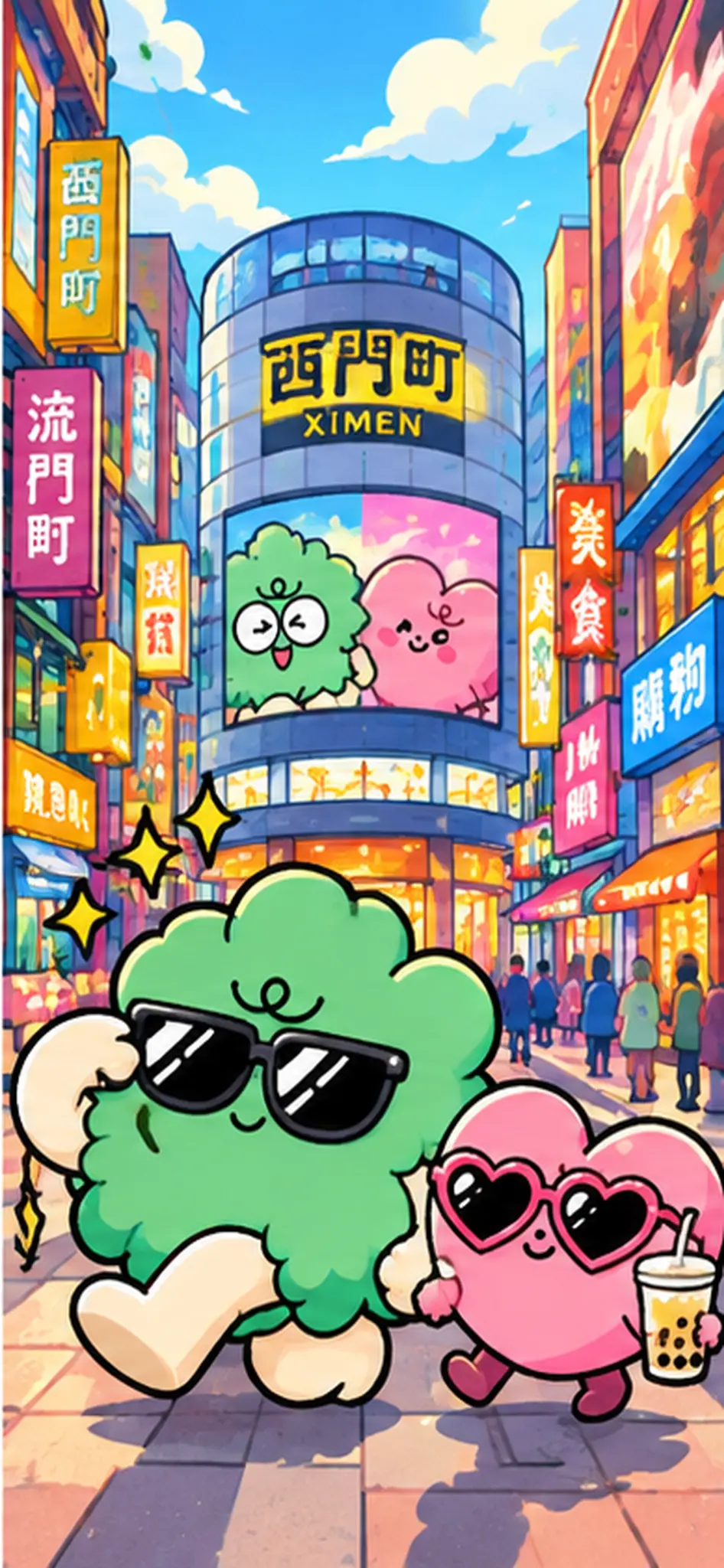 西門町插畫桌布